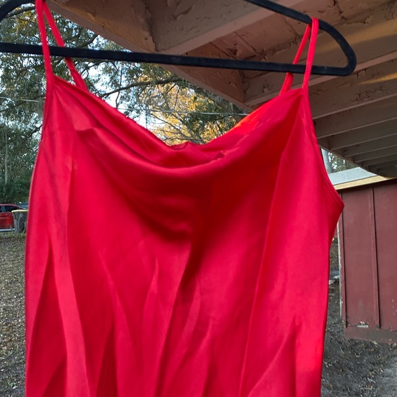 SATIN COWL NECK SLIP MIDI DRESS NWT - Picture 2 of 11